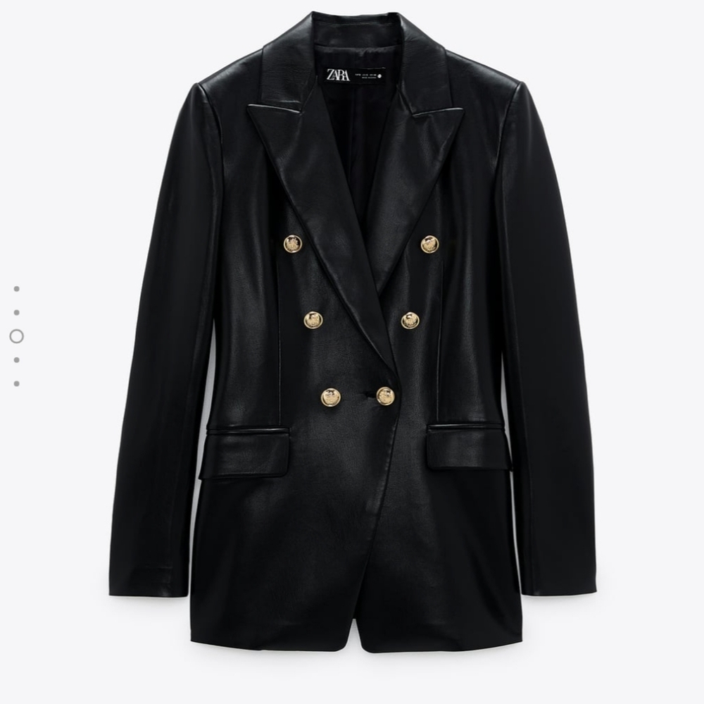 Zara Brand Faux Leather Blazer